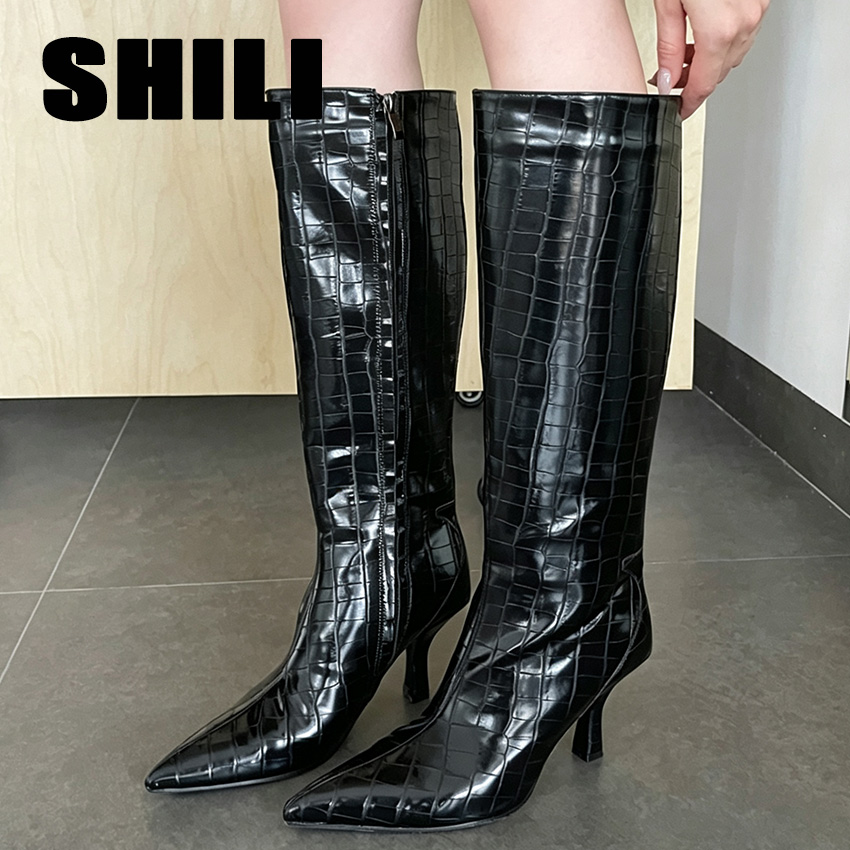 Women'S Fashion Knee High Boots - Botas Altas Negras Sexy para Mujer,