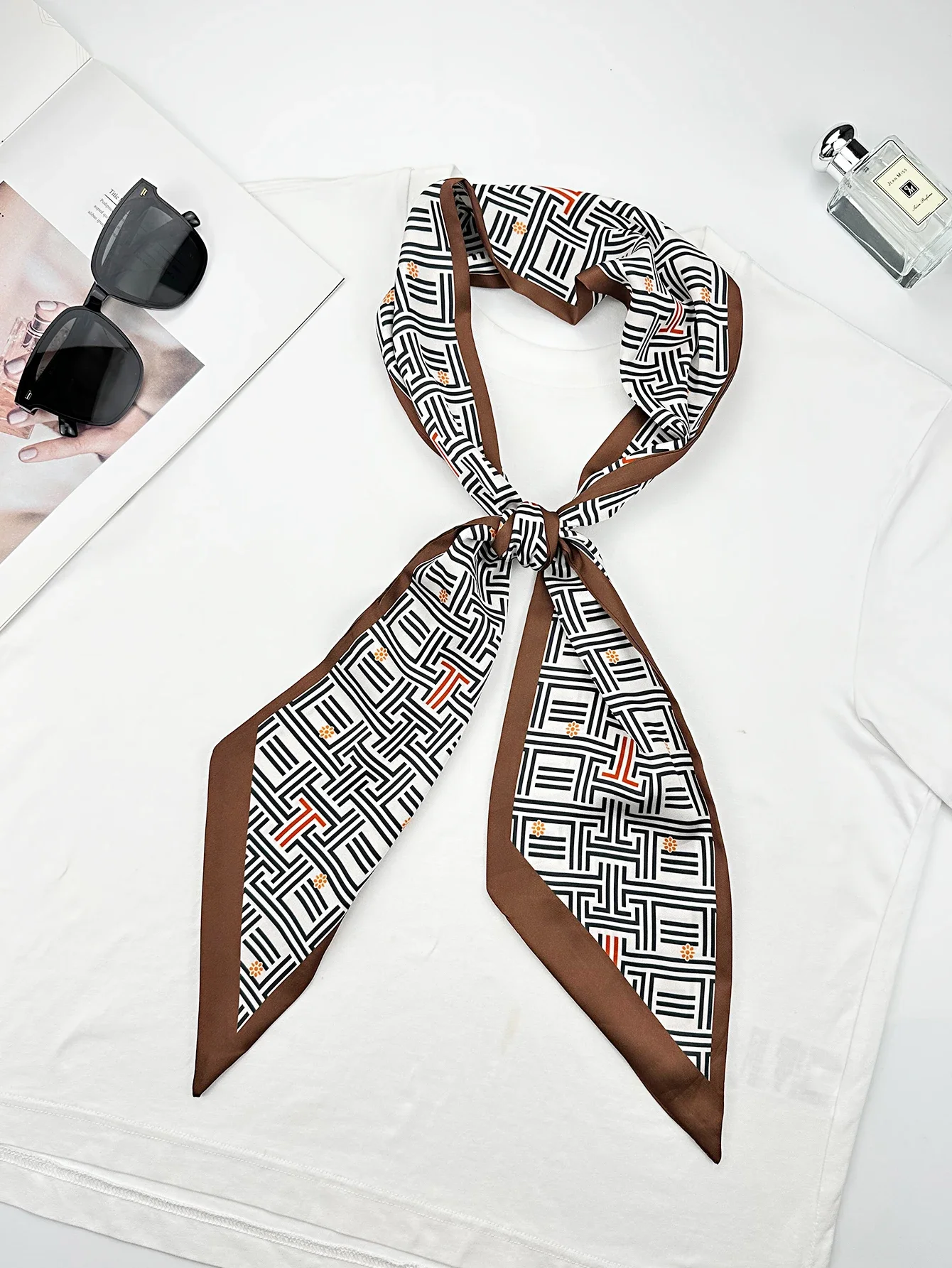 Bufandas de seda ajustadas geo - Women Fashion Necktie reseña y precio