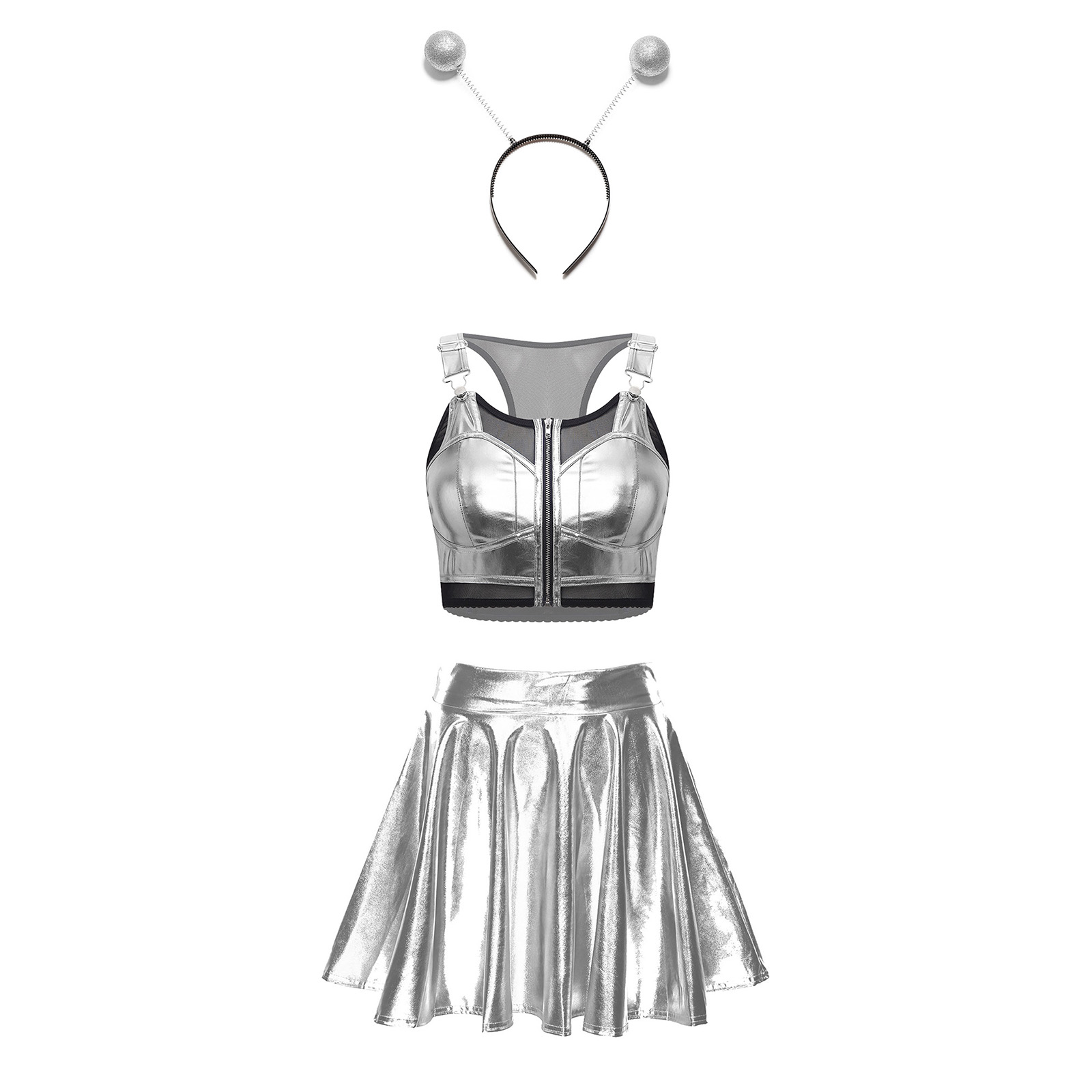 Disfraz Metálico Brillante de  - Women'S Fashion Vest Tops reseña y precio