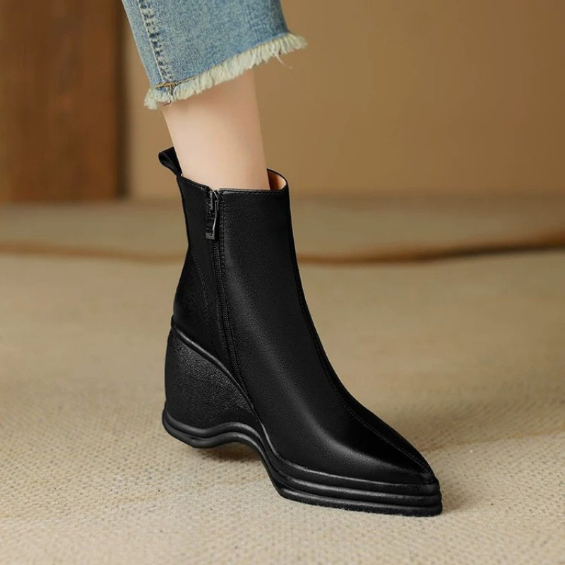 Botines de Plataforma con Tacó - Women'S Fashion Korea reseña y precio